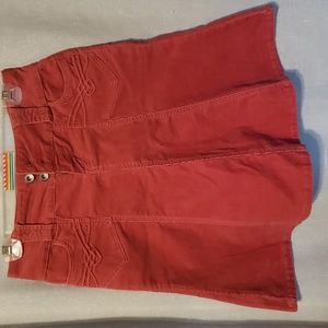 Rewind Corduroy Midi Skirt - burnt orange, cute pocket details